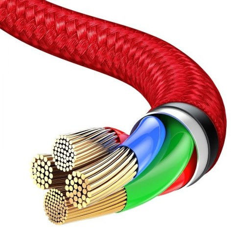 Baseus Halo Series Data Kabel USB-C Lichtgevende Kabel 2m Rood afbeelding 6