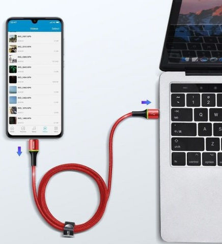 Baseus Halo Series Data Kabel USB-C Lichtgevende Kabel 2m Rood afbeelding 7