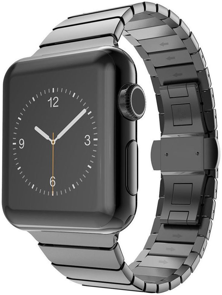 Apple Watch Bandje - 1-10/SE/Ultra 49/46/45/44/42MM - Schakelband RVS - Zwart afbeelding 1