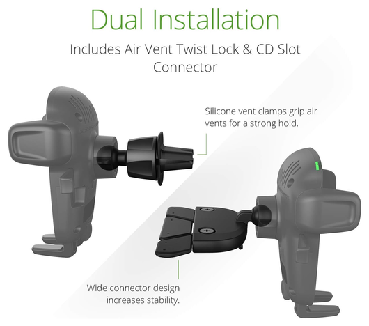 iOttie Easy One Telefoonhouder Auto Ventilatierooster/CD-Speler met Opladen 10W afbeelding 4