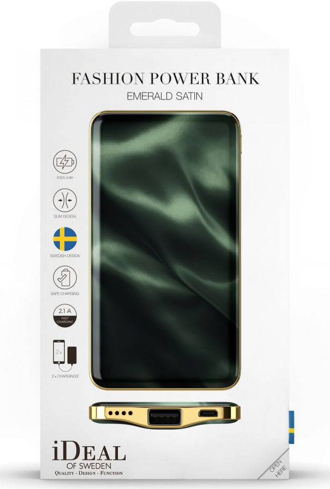 iDeal Of Sweden Fashion Powerbank 5000 mAh Emerald Satin afbeelding 4
