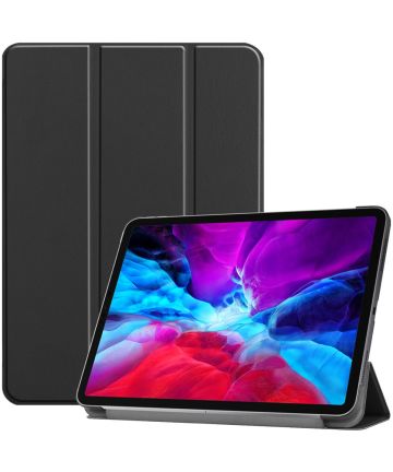 Apple iPad Pro 12.9 2018 / 2020 Tri-Fold Flip Case Zwart Hoesjes