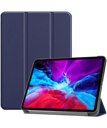 Apple iPad Pro 12.9 2018 / 2020 Tri-Fold Flip Case Blauw Hoesjes