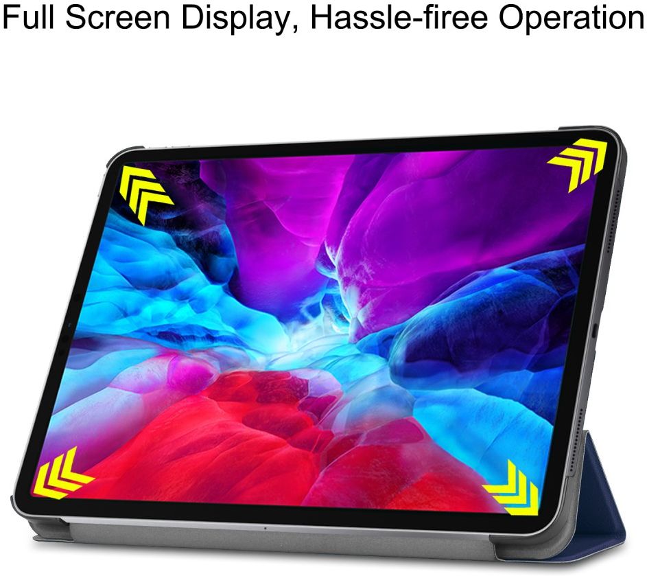 Apple iPad Pro 12.9 2018 / 2020 Tri-Fold Flip Case Blauw afbeelding 4