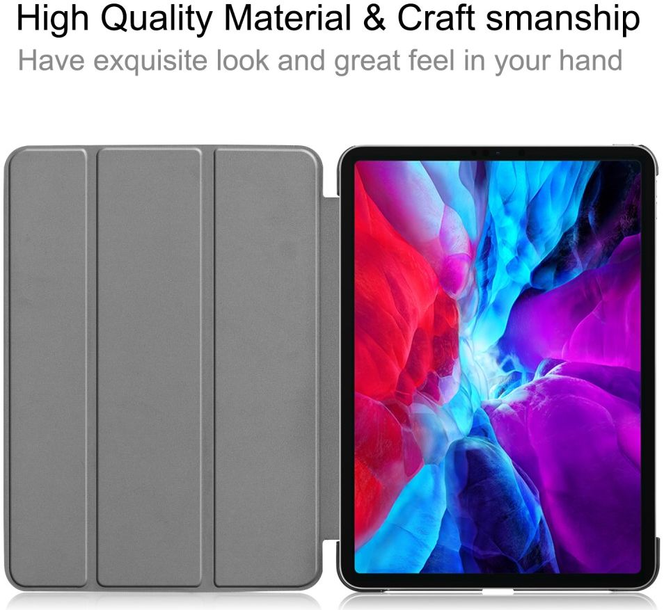 Apple iPad Pro 12.9 2018 / 2020 Tri-Fold Flip Case Blauw afbeelding 8