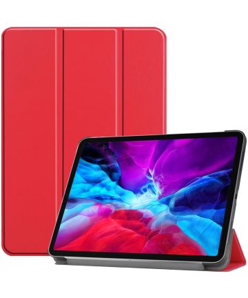 Apple iPad Pro 12.9 2018 / 2020 Tri-Fold Flip Case Rood Hoesjes