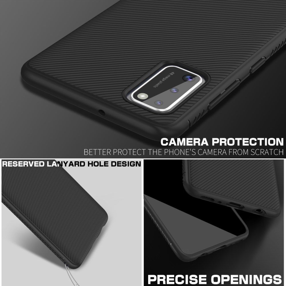 Samsung Galaxy A41 Hoesje Twill Slim Texture Back Cover Zwart afbeelding 5