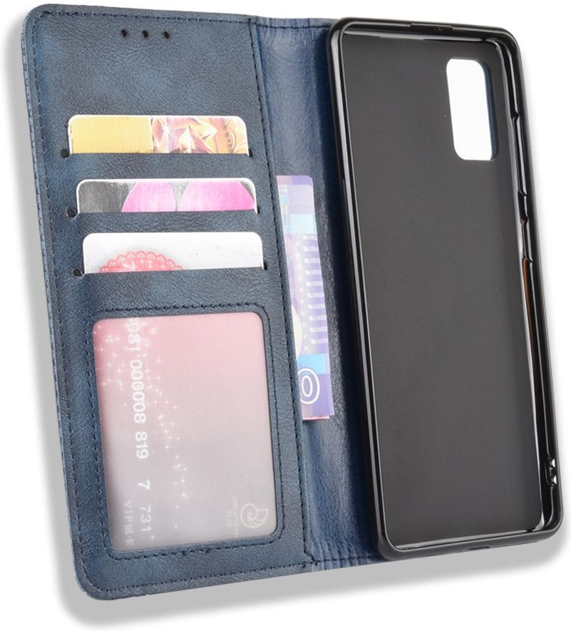 Samsung Galaxy A41 Vintage Portemonnee Hoesje Blauw afbeelding 5