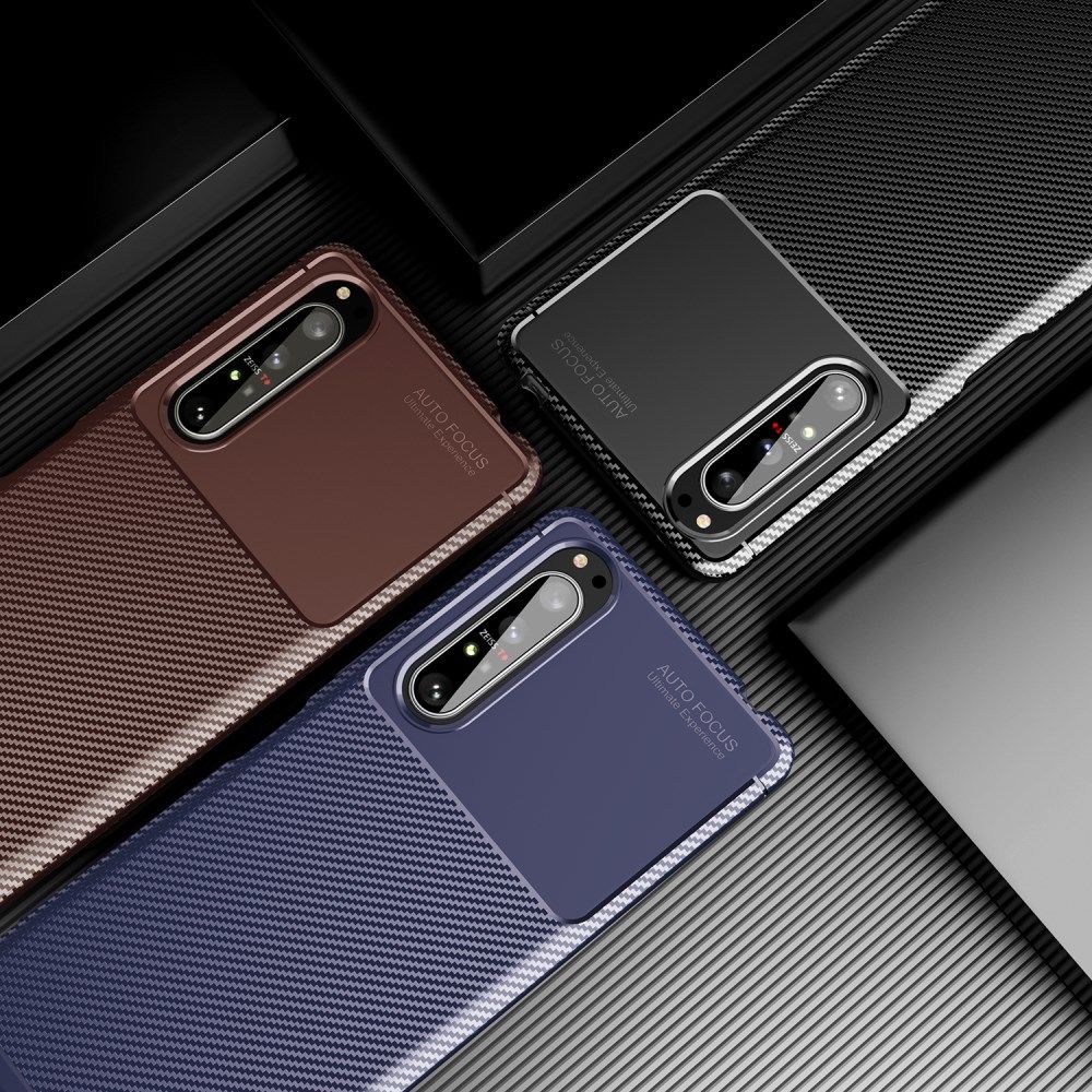 Sony Xperia 1 II Hoesje Geborsteld Carbon Zwart afbeelding 13