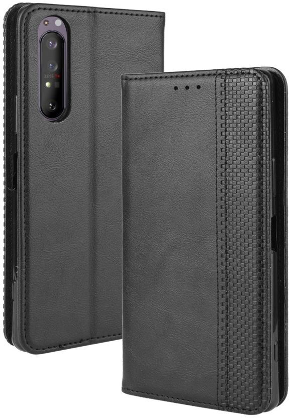 Sony Xperia 1 II Vintage Portemonnee Hoesje Zwart afbeelding 2