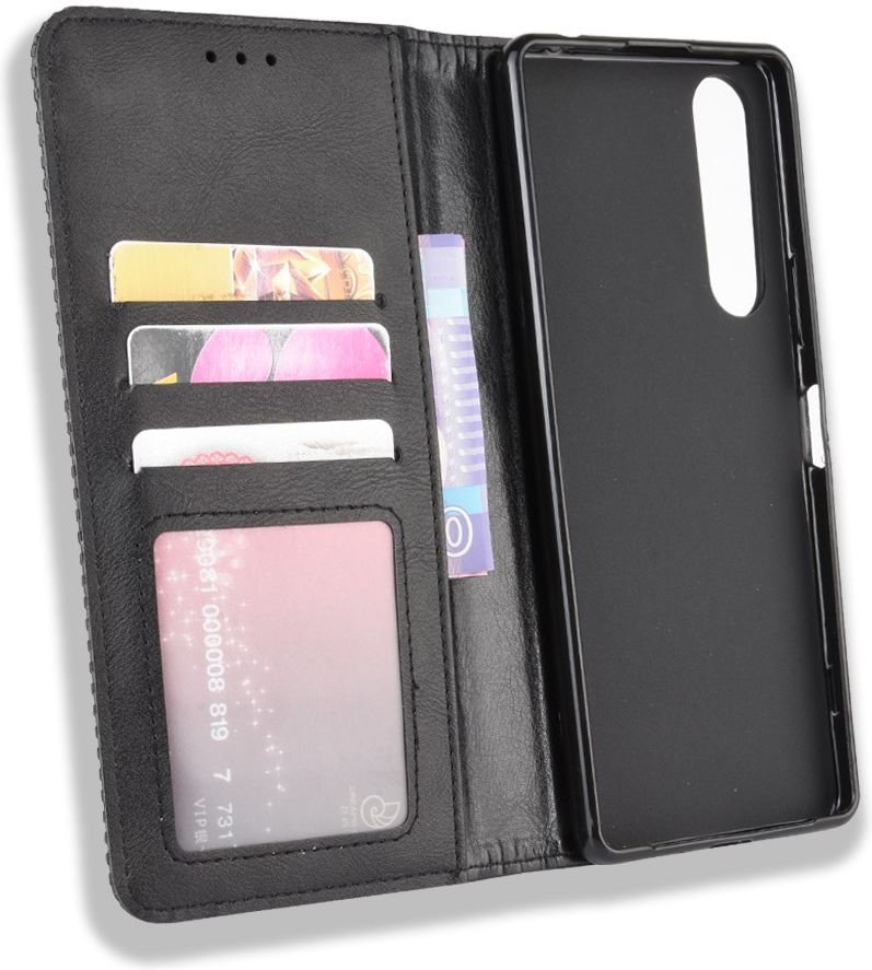Sony Xperia 1 II Vintage Portemonnee Hoesje Zwart afbeelding 6