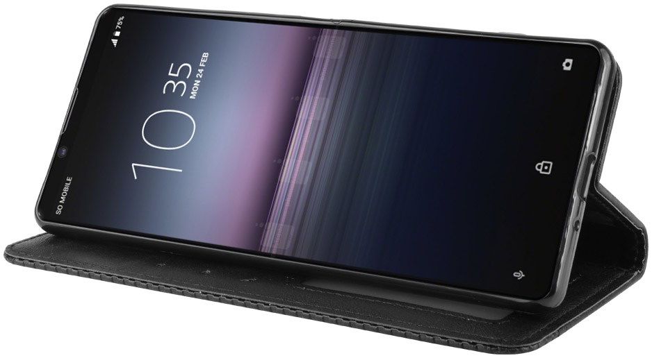 Sony Xperia 1 II Vintage Portemonnee Hoesje Zwart afbeelding 3
