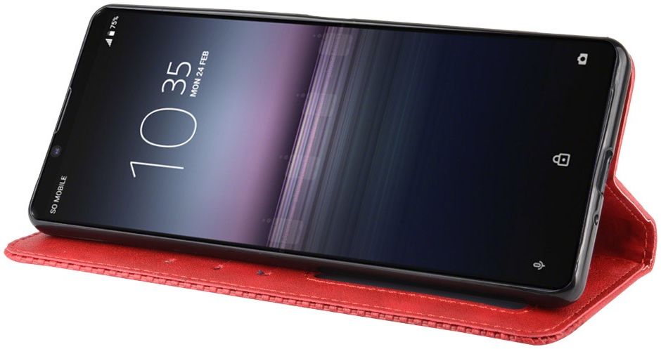 Sony Xperia 1 II Vintage Portemonnee Hoesje Rood afbeelding 3