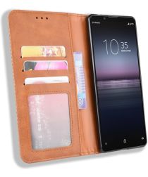 Sony Xperia 1 II Vintage Portemonnee Hoesje Bruin