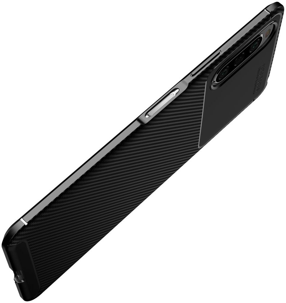 Sony Xperia 10 II Hoesje Geborsteld Carbon Zwart afbeelding 6