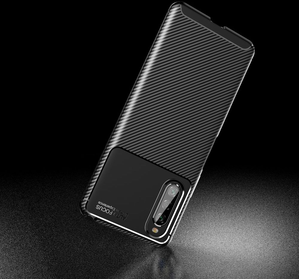 Sony Xperia 10 II Hoesje Geborsteld Carbon Zwart afbeelding 14