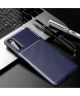 Sony Xperia 10 II Hoesje Geborsteld Carbon Blauw