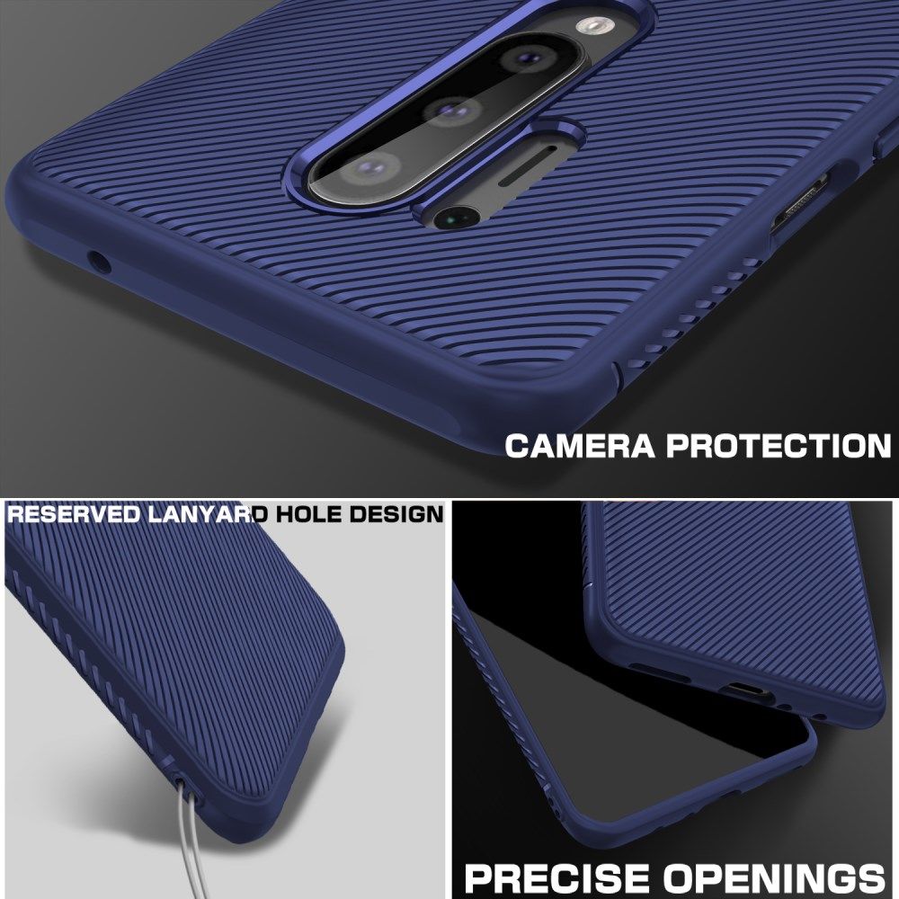 OnePlus 8 Pro Twill Slim Texture TPU Hoesje Blauw afbeelding 8