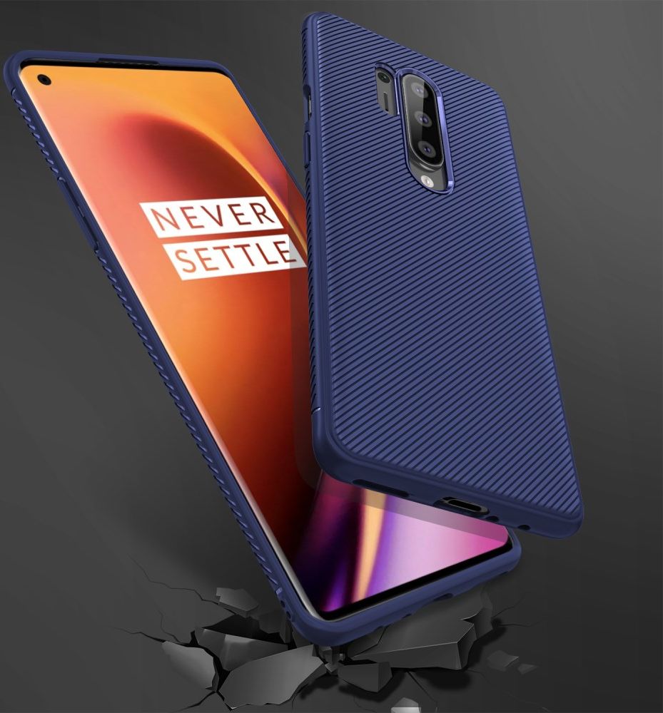 OnePlus 8 Pro Twill Slim Texture TPU Hoesje Blauw afbeelding 5