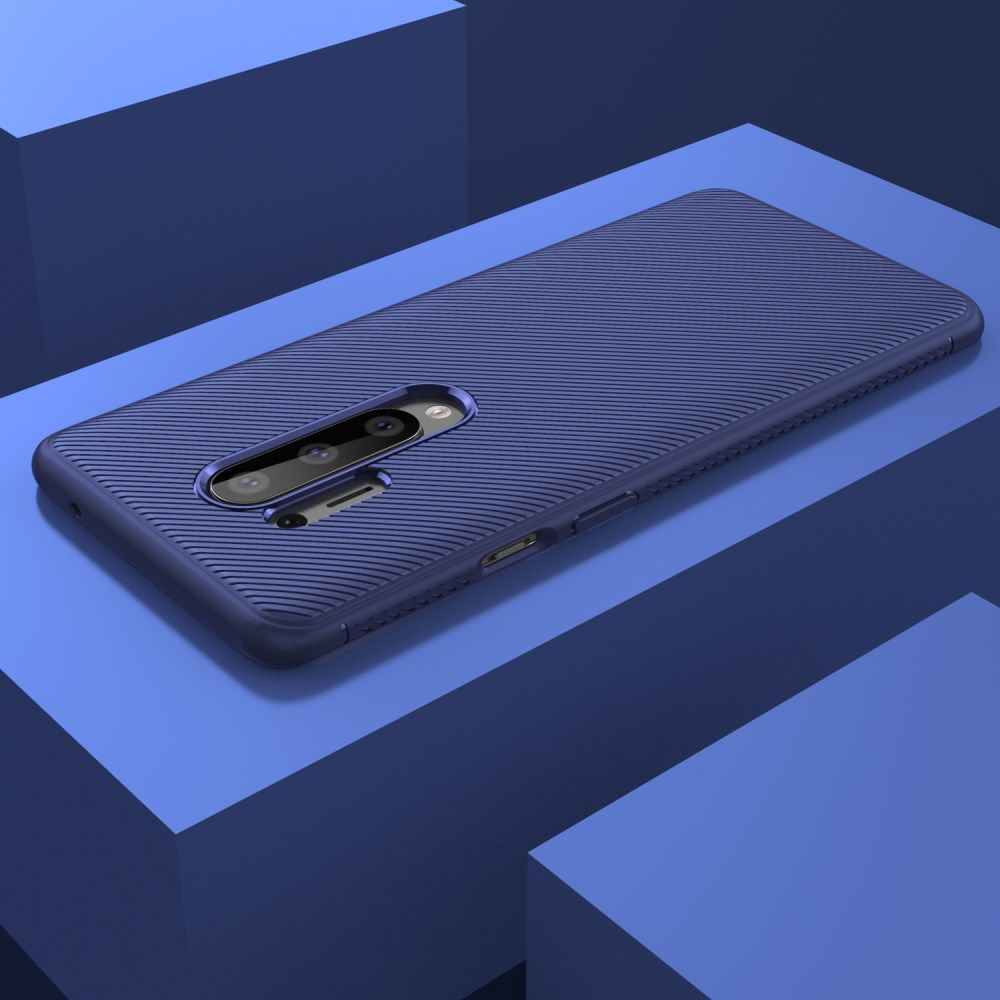 OnePlus 8 Pro Twill Slim Texture TPU Hoesje Blauw afbeelding 6