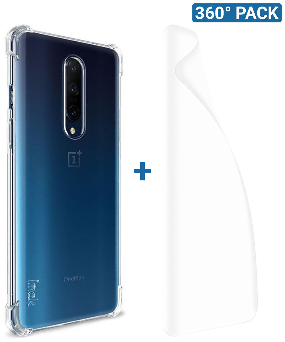 IMAK OnePlus 8 Hoesje Flexibel TPU met Screenprotector Transparant afbeelding 1