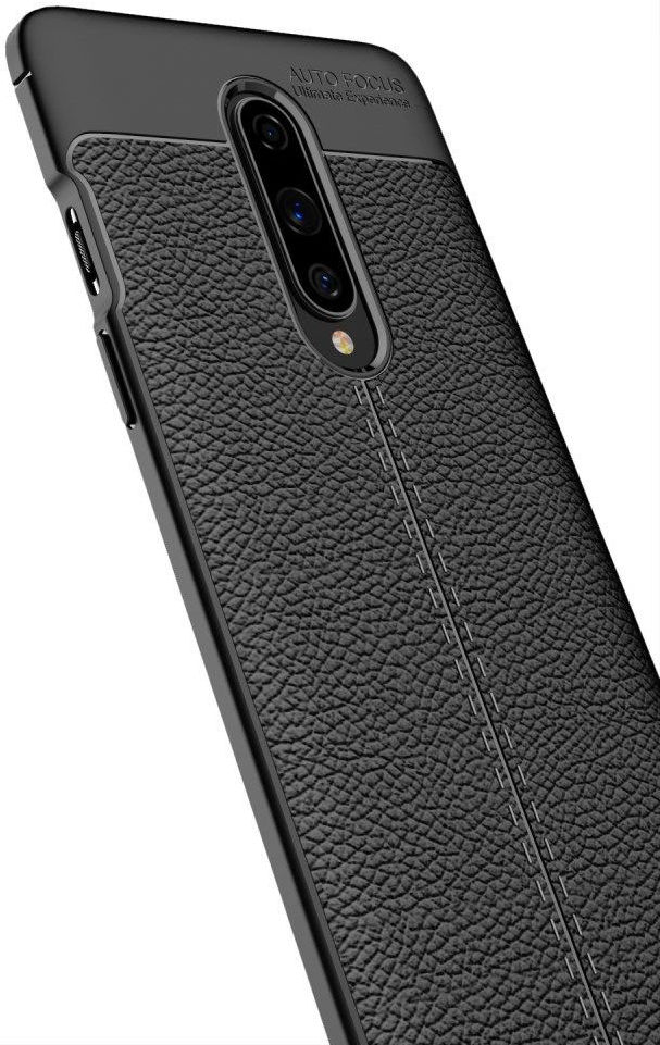 OnePlus 8 Hoesje TPU Leer Design Zwart afbeelding 7