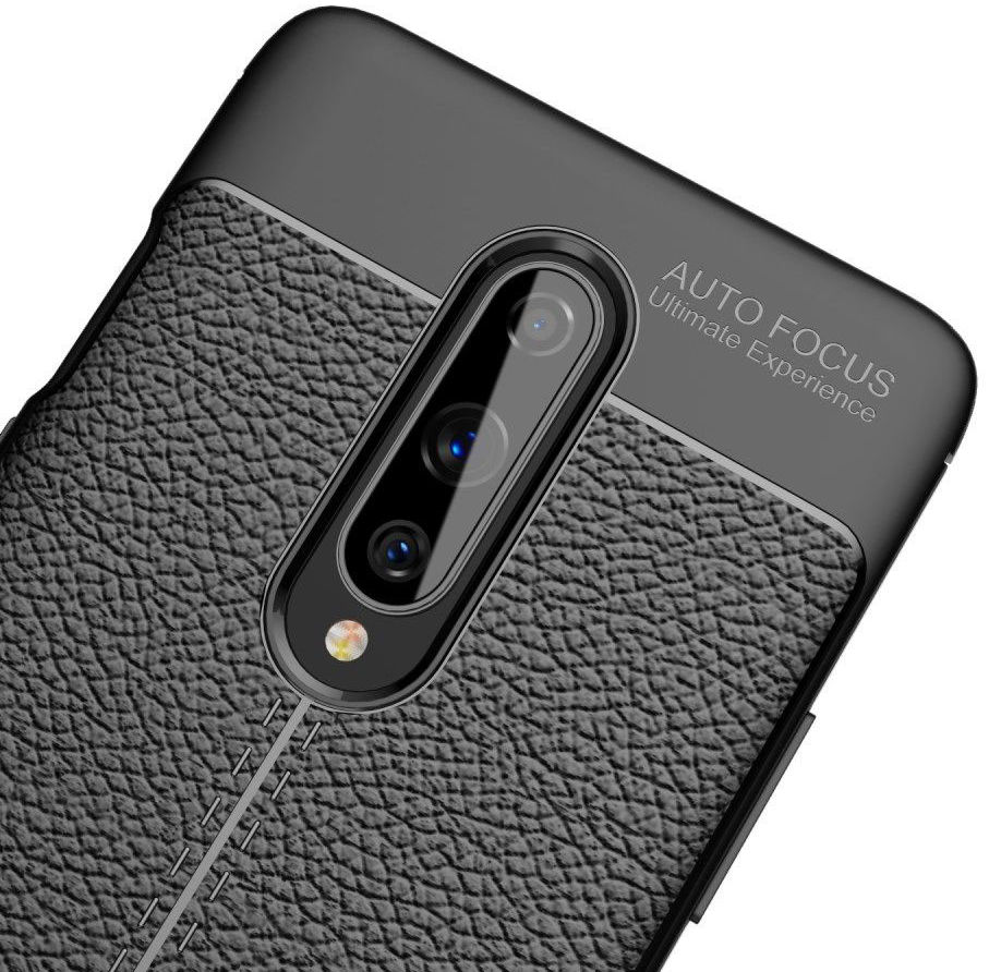 OnePlus 8 Hoesje TPU Leer Design Zwart afbeelding 9