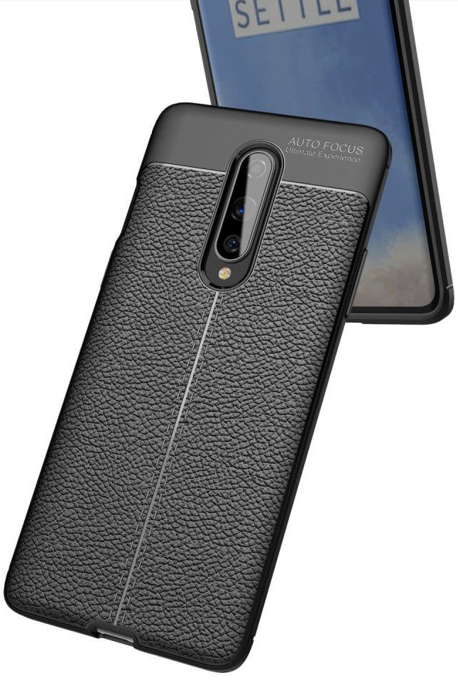 OnePlus 8 Hoesje TPU Leer Design Zwart afbeelding 10