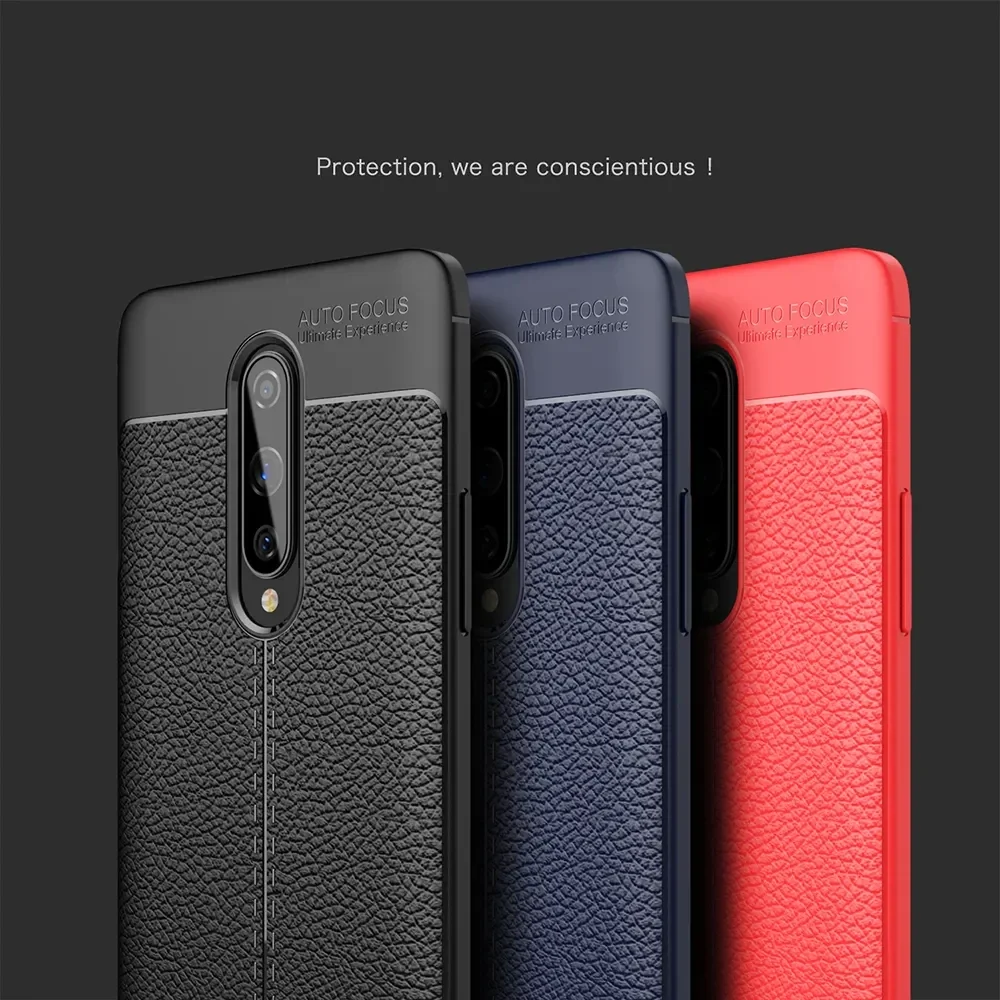 OnePlus 8 Hoesje TPU Leer Design Blauw afbeelding 3