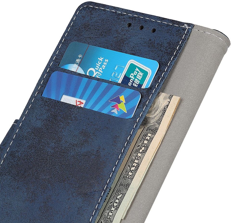 OnePlus 8 Vintage Portemonnee Stand Hoesje Blauw afbeelding 4
