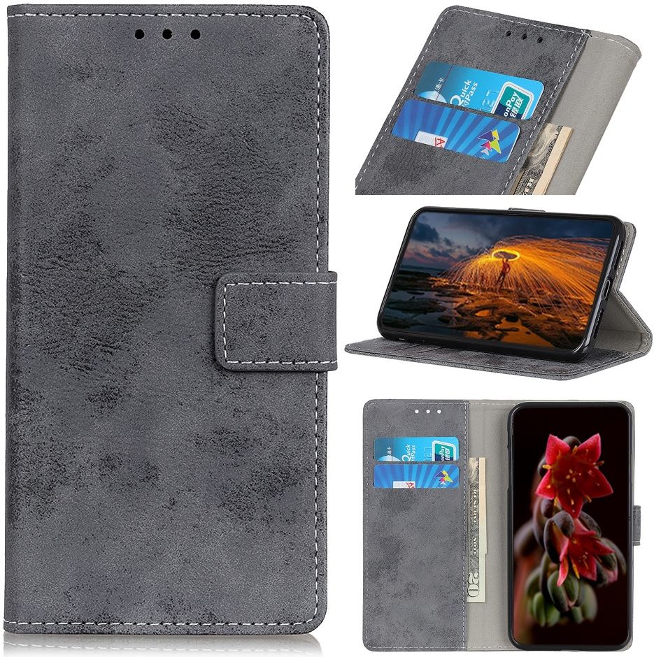 OnePlus 8 Vintage Portemonnee Stand Hoesje Grijs afbeelding 8