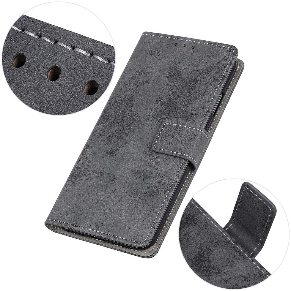 OnePlus 8 Vintage Portemonnee Stand Hoesje Grijs afbeelding 11