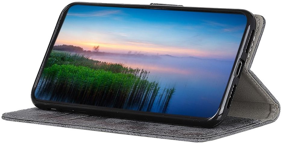 OnePlus 8 Vintage Portemonnee Stand Hoesje Grijs afbeelding 3