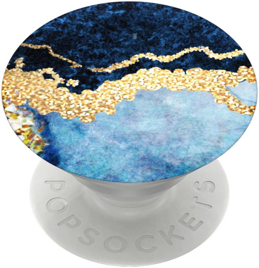 PopSockets X HappyCase PopGrip PopTop Greep en Standaard Blauw Marmer afbeelding 1