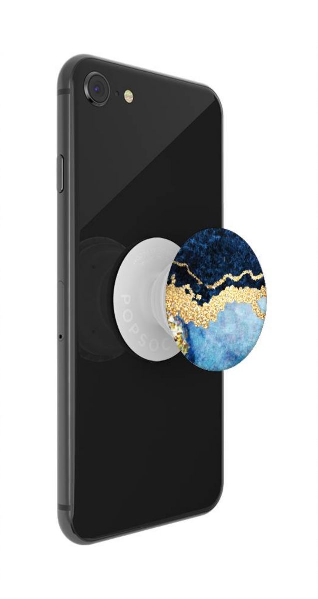 PopSockets X HappyCase PopGrip PopTop Greep en Standaard Blauw Marmer afbeelding 8