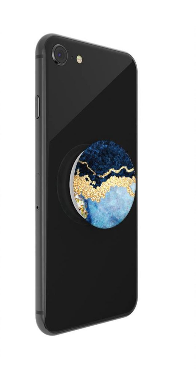 PopSockets X HappyCase PopGrip PopTop Greep en Standaard Blauw Marmer afbeelding 9