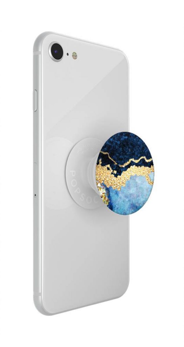 PopSockets X HappyCase PopGrip PopTop Greep en Standaard Blauw Marmer afbeelding 10