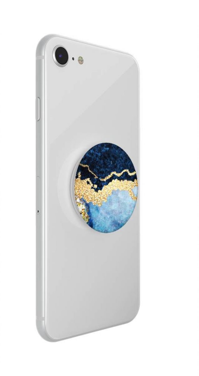 PopSockets X HappyCase PopGrip PopTop Greep en Standaard Blauw Marmer afbeelding 11
