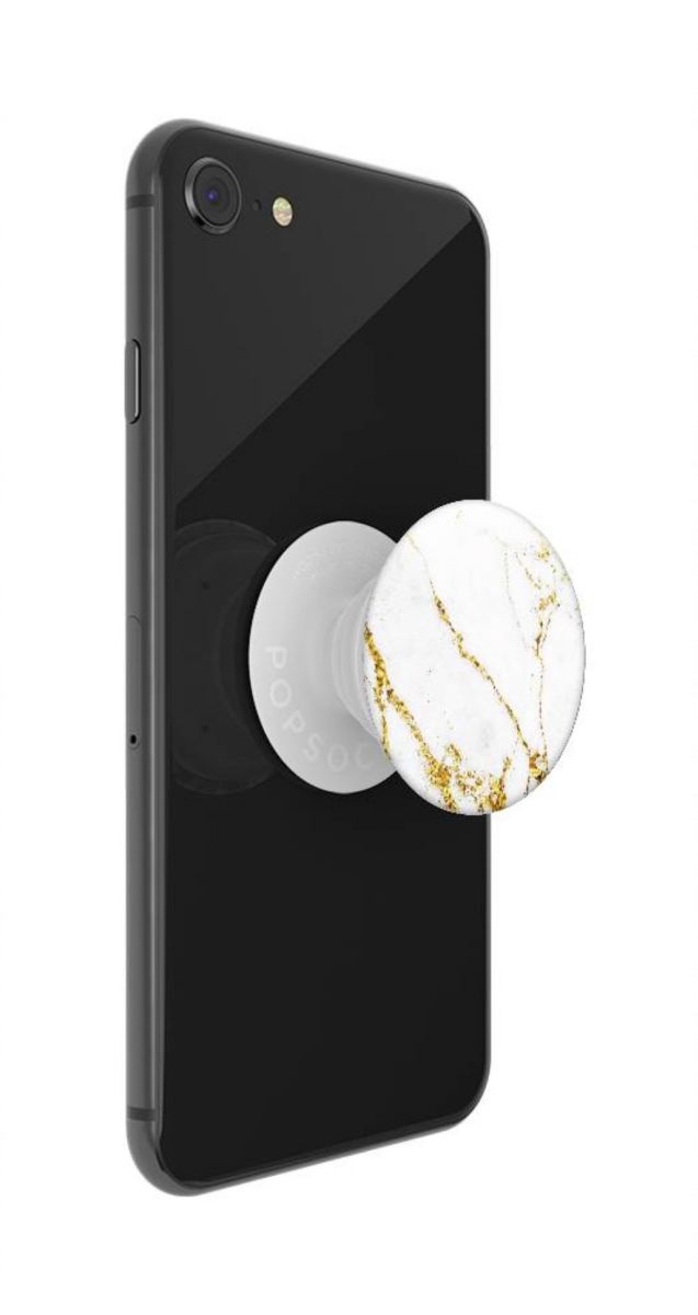 PopSockets X HappyCase PopGrip PopTop Greep en Standaard Wit Marmer afbeelding 8