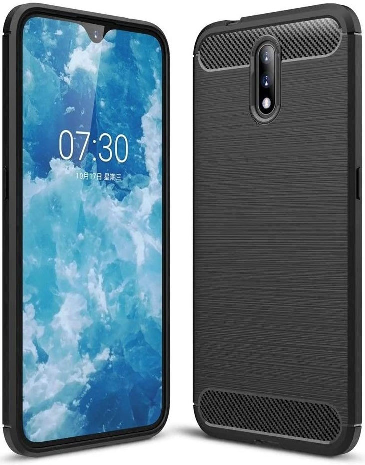 Nokia 2.3 Geborsteld TPU Hoesje Zwart afbeelding 6