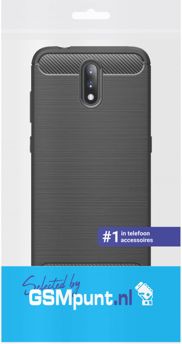 Nokia 2.3 Geborsteld TPU Hoesje Zwart afbeelding 2