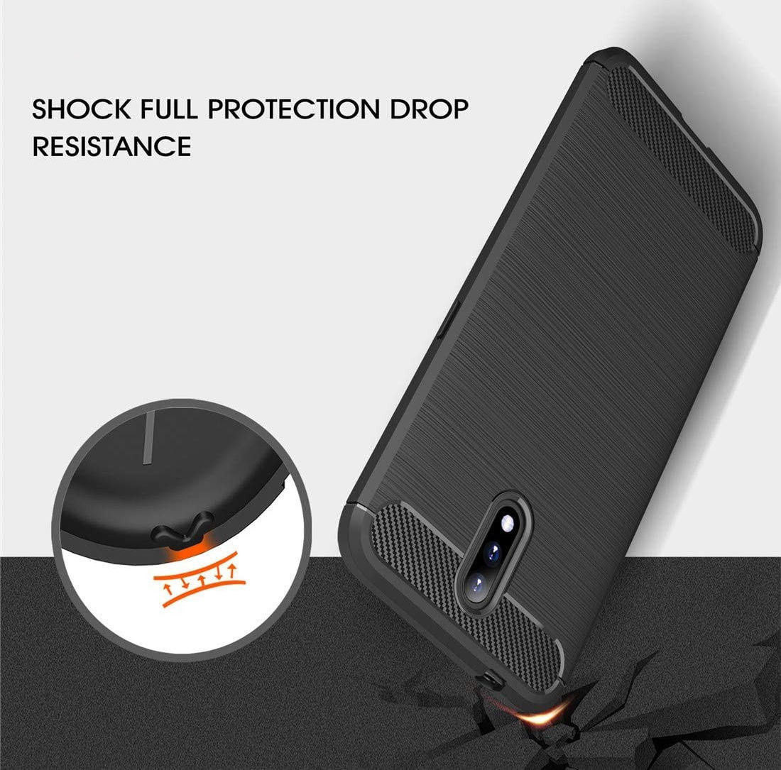 Nokia 2.3 Geborsteld TPU Hoesje Zwart afbeelding 3