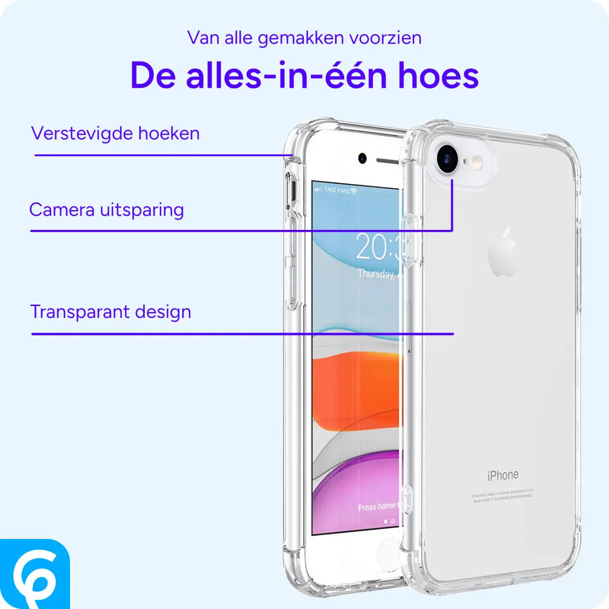 Apple iPhone SE (2020/2022) Hoesje Schokbestendig Dun TPU Transparant afbeelding 4