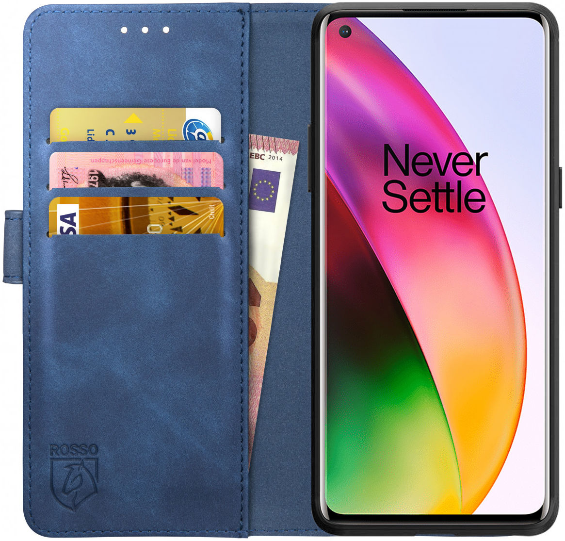 Rosso Element OnePlus 8 Hoesje Book Cover Blauw afbeelding 1