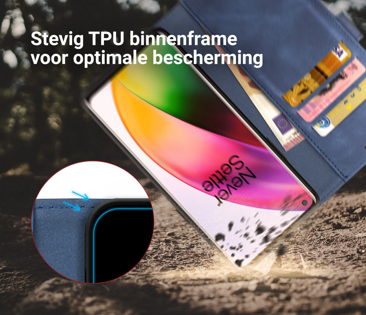Rosso Element OnePlus 8 Hoesje Book Cover Blauw afbeelding 5