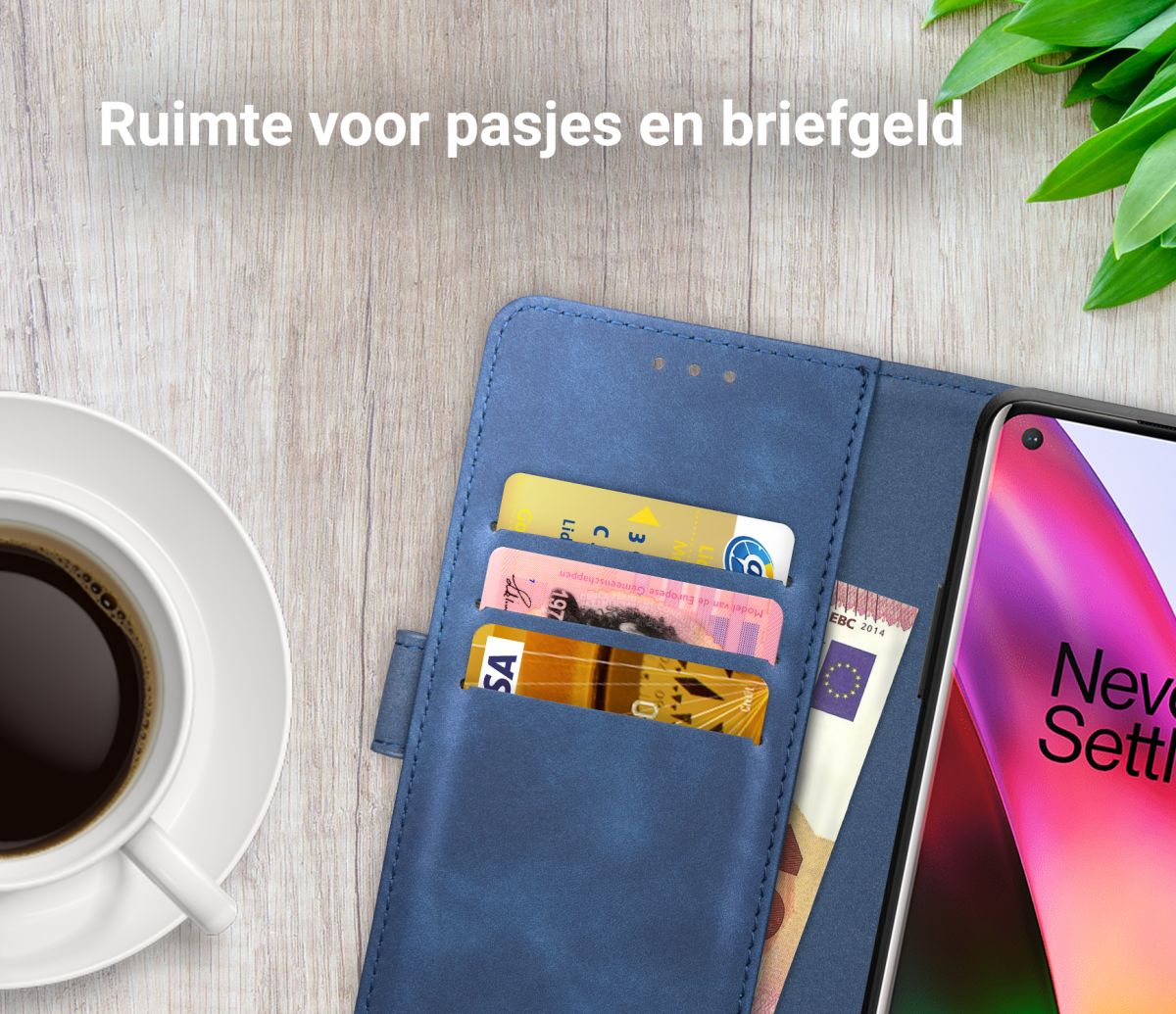 Rosso Element OnePlus 8 Hoesje Book Cover Blauw afbeelding 6