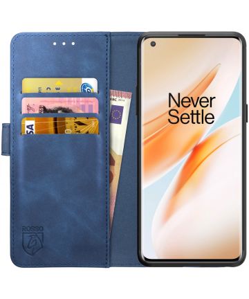 Rosso Element OnePlus 8 Pro Hoesje Book Cover Blauw Hoesjes
