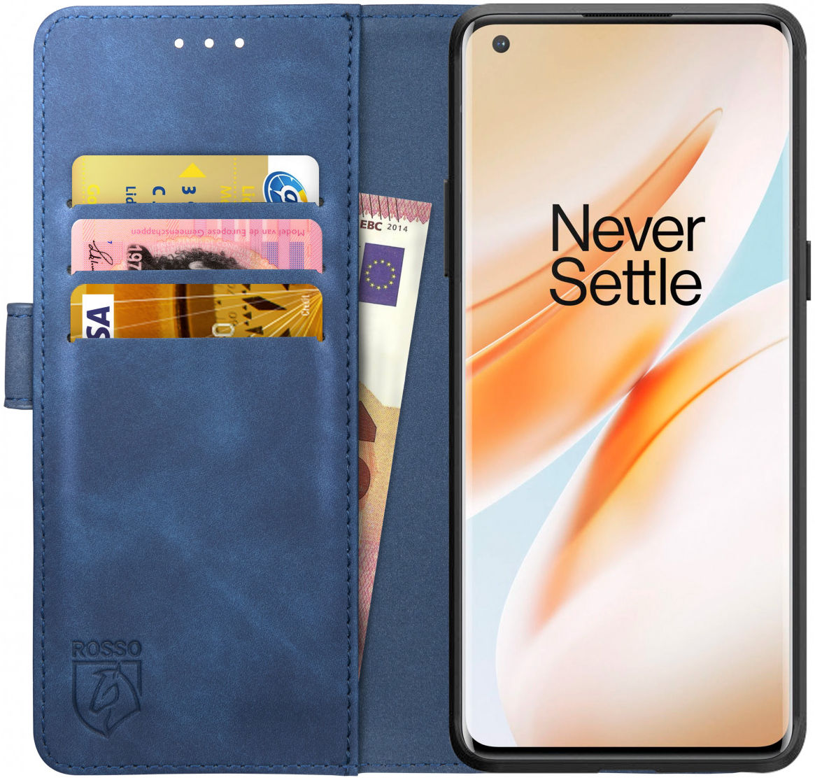 Rosso Element OnePlus 8 Pro Hoesje Book Cover Blauw afbeelding 1