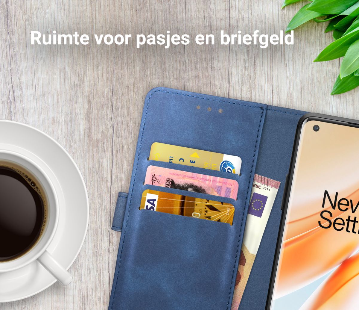 Rosso Element OnePlus 8 Pro Hoesje Book Cover Blauw afbeelding 6