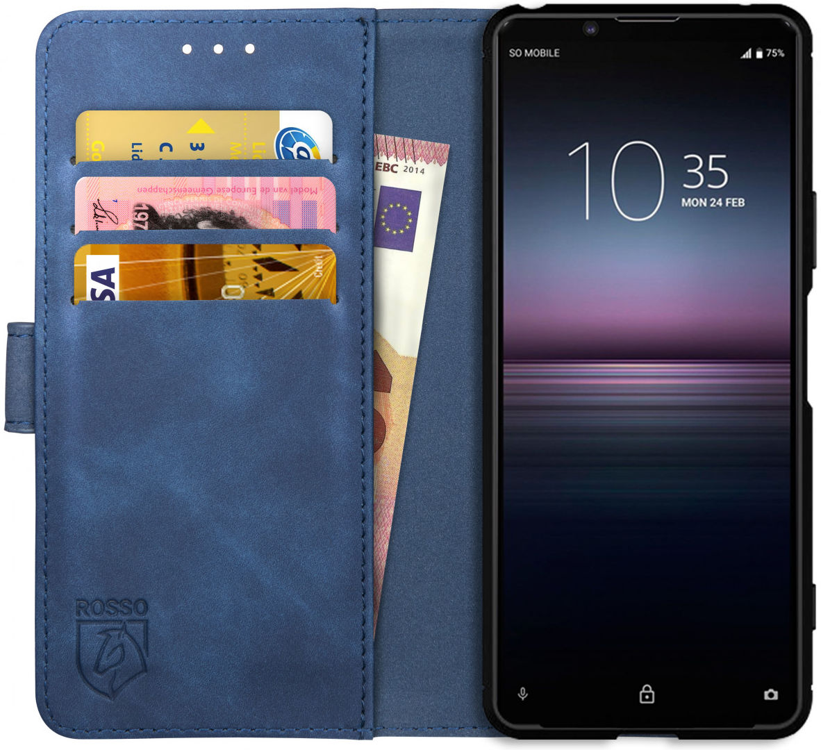 Rosso Element Sony Xperia 1 II Hoesje Book Cover Blauw afbeelding 1